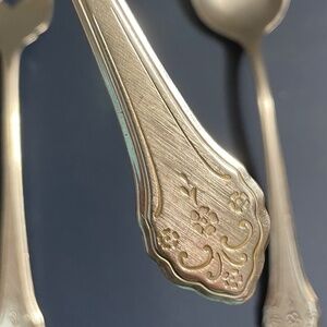 Vintage Oneida Flatware Lakewood Pattern Meat Fork Slotted Spoon Serving Spoon